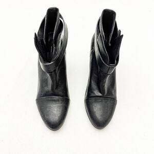 Rag & Bone Harrow Leather Cap-toe Ankle Booties Size 7.5